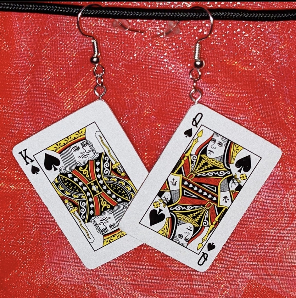 COPY - MINI PLAYING CARD EARRINGS - Picture 3 of 4